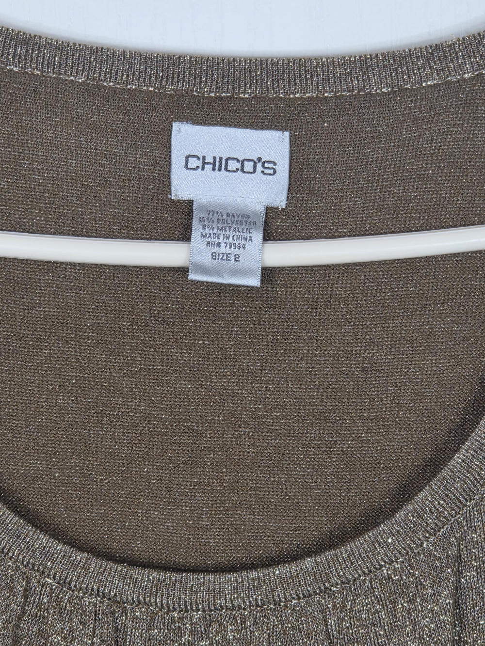 Chico's Metallic Brown Sleeveless Knit Top - Picture 4 of 6